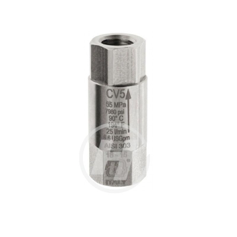 VALVULA ANTIRRETORNO 1/4" HH INOX ALTA PRESION
